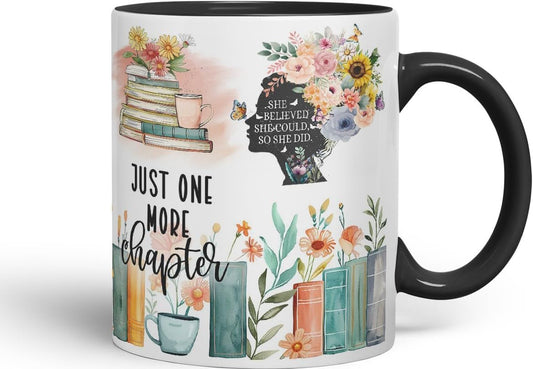 Vixar Shhh… I’m Reading – Bookish Soul Coloured Mug Cup 11oz (Black)