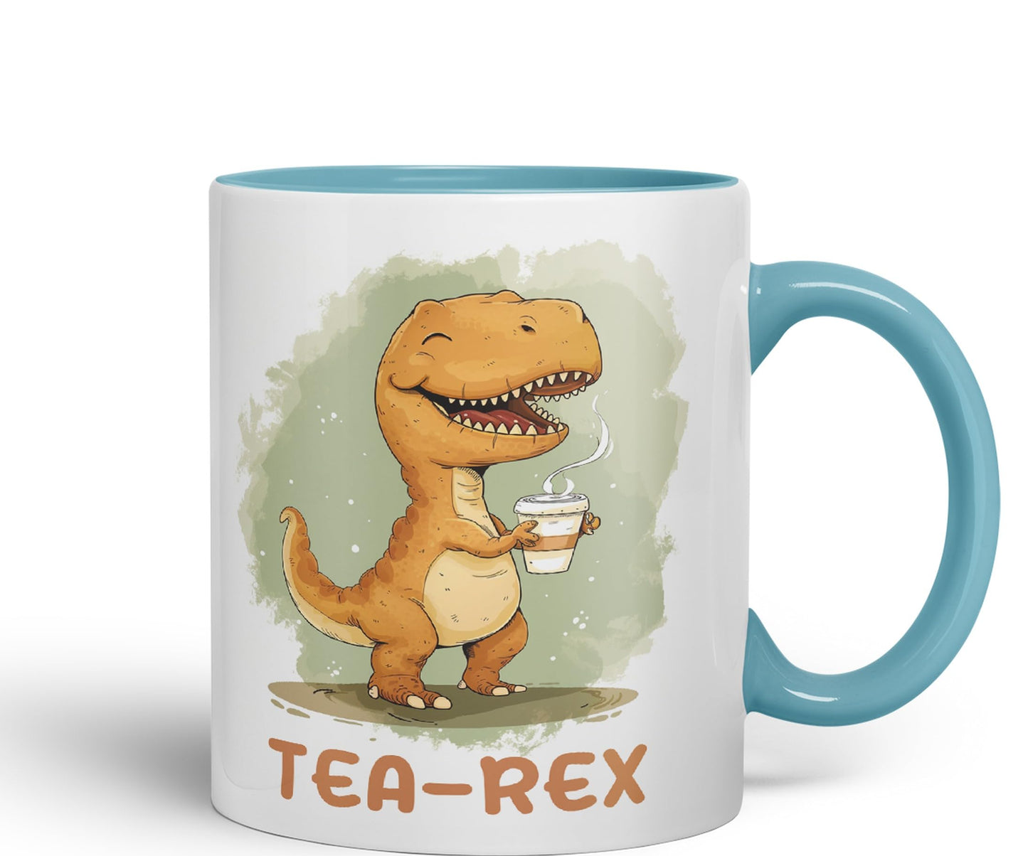 Tea-Rex, Dinosaurus, Dino Joke sarkasm Sarcastic Ceramic Coloured Mug Cup for Tea Coffee Hot Brew 330ml 11Oz Gift