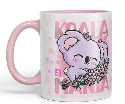 Vixar Mug Koala Mania with Cute Koala Ceramic Coloured Mug Cup 330ml (Black)