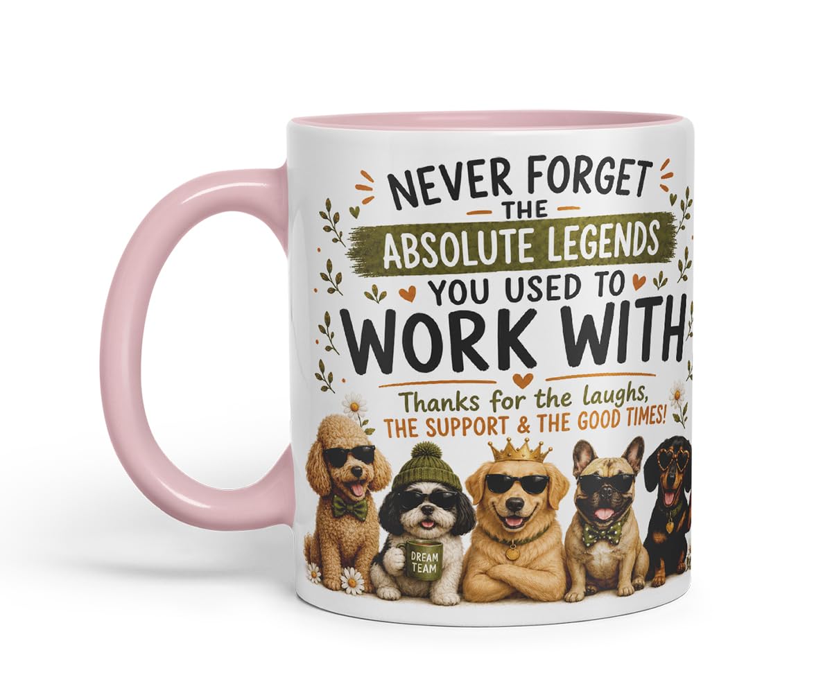 Vixar Never Forget the Absolute Legends You Used to Work with Dogs Mug – Funny Dog Coworker Leaving Gift, 11oz (Black)