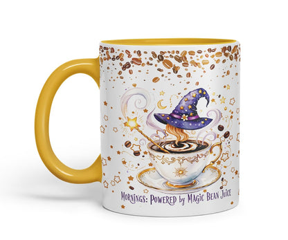 Vixar Magic Bean Juice Coffee Mug – Coloured Ceramic Mug Cup Gift, 11oz (Black)