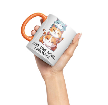 Just one More.. I Pomise Cats cat Sarcastic Joke Ceramic Coloured Mug Cup for Tea Coffee Hot Brew 330ml 11Oz