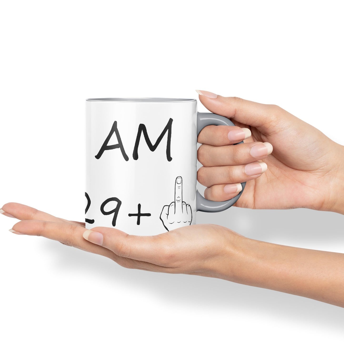 Vixar I am 29 + 1 Man Hand Ceramic 330 ml, 11oz Coloured Mug Cup Gift Coffee Tea Happy Birthday Turning 30 Years Old as a Joke Celebration 30th Birthday Gift idea