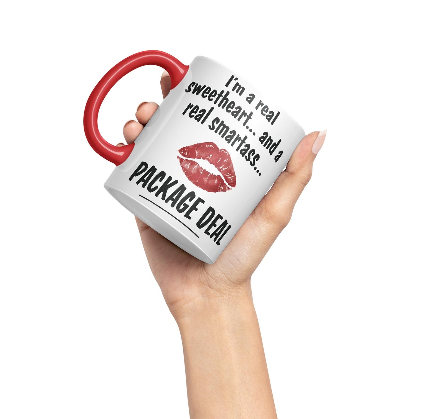 I'm a Real Seetheart … and a Real Smartass.. Package Deal Joke Sarcastic bee Ceramic Coloured Mug Cup for Tea Coffee Hot Brew 330ml 11Oz