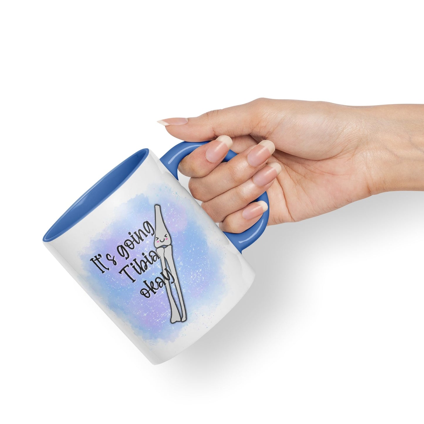 Vixar Anatomy Pun Humor It's Going Tibia ok Coloured Ceramic 330 ml Mug Cup Gift Birthday Work Office Tea Coffee