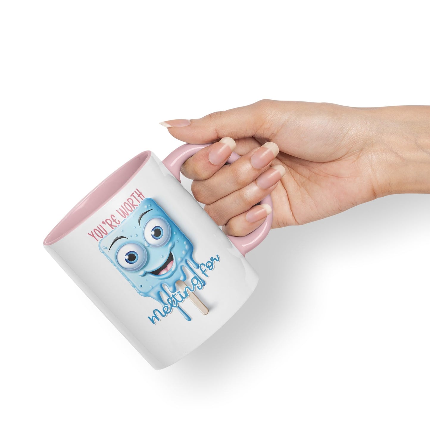 You're Worth Melting for, Joke sarkasm Sarcastic Ceramic Coloured Mug Cup for Tea Coffee Hot Brew 330ml 11Oz Gift