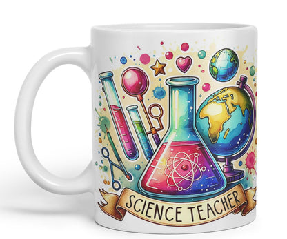Vixar Science Teacher Teacher Mug Thank You, End of School Gift Ceramic Coloured Mug Cup for Tea Coffee Hot Brew 330ml 11Oz Gift
