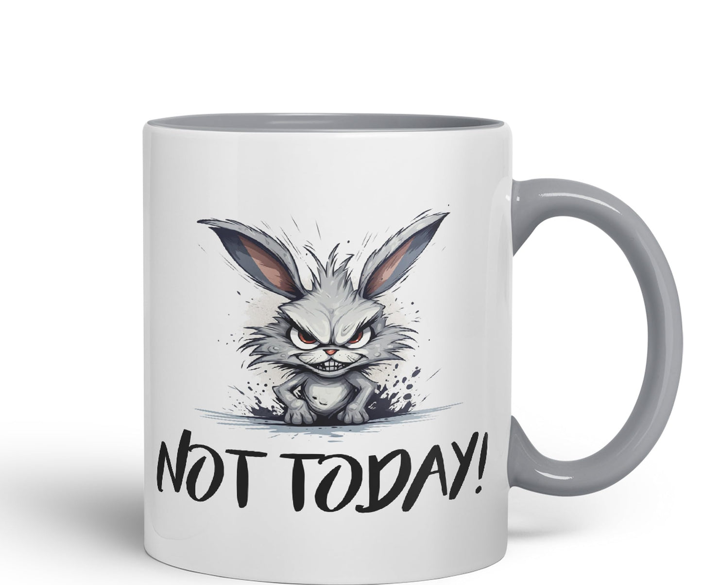 Not Today! Hunry Bunny Hare Joke sarkasm Sarcastic Ceramic Coloured Mug Cup for Tea Coffee Hot Brew 330ml 11Oz Gift