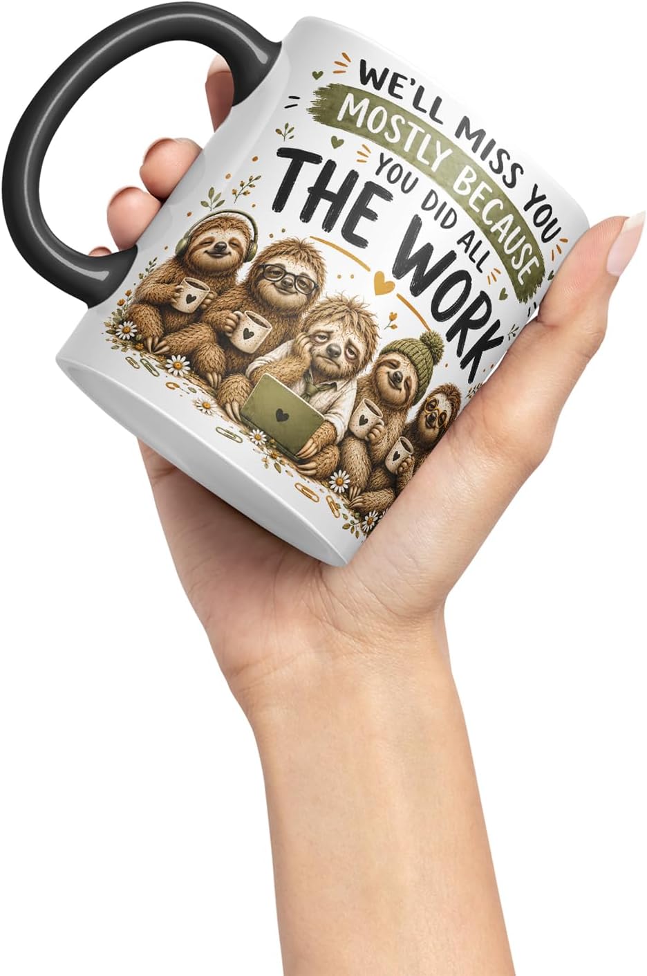Vixar We'll Miss You Mostly Because You Did All the Work Mug – Funny Coworker Leaving Colleague Goodbye Gift, 11oz (Black)