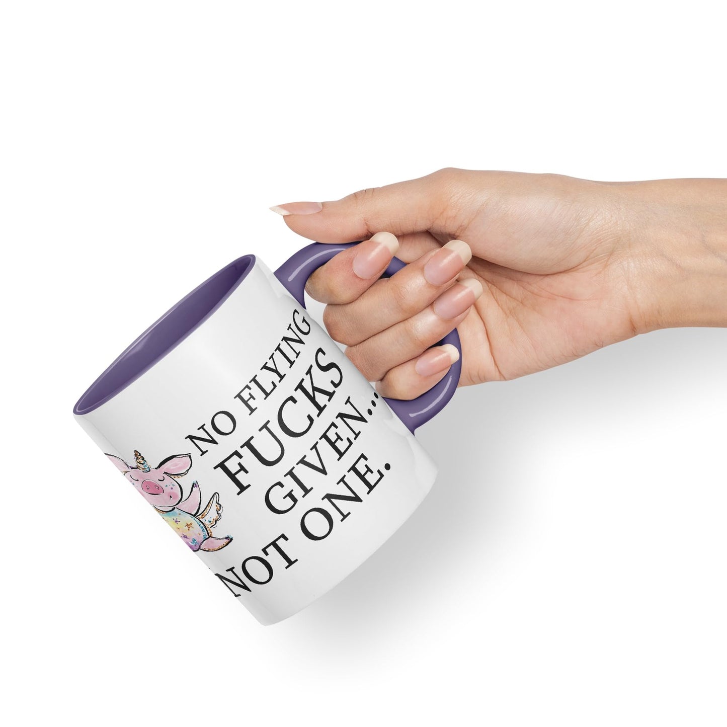 No Flying F.., Given… Not one Unicorn Pig Joke Sarcastic Ceramic Coloured Mug Cup for Tea Coffee Hot Brew 330ml 11Oz