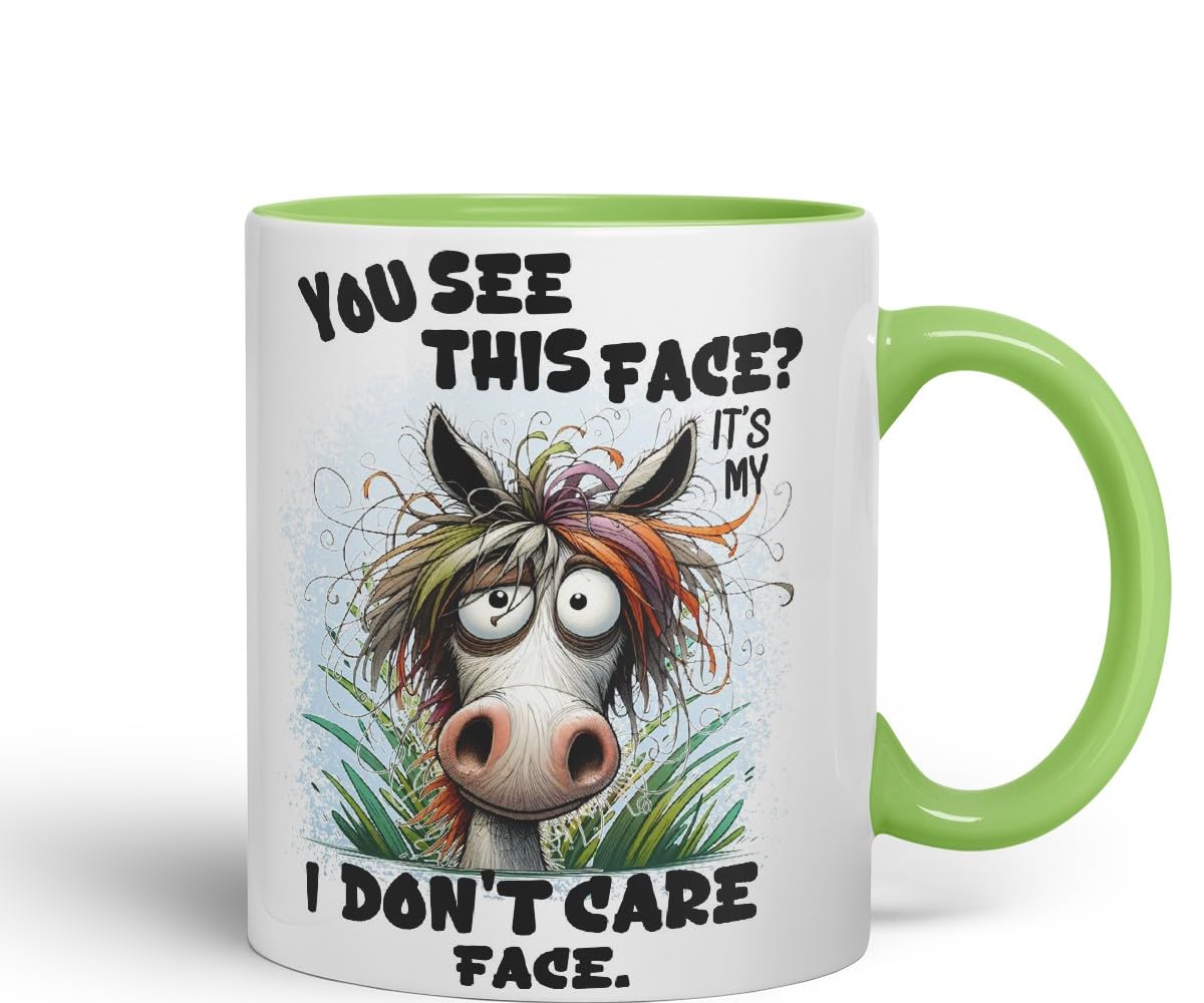 Vixar You See This Face It’s My I Don’t Care Face Funny Highland Cow Coloured Mug Cup 11oz (Black)
