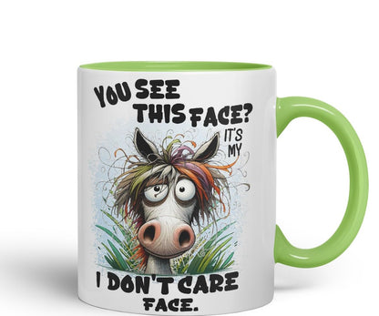 Vixar You See This Face It’s My I Don’t Care Face Funny Highland Cow Coloured Mug Cup 11oz (Black)
