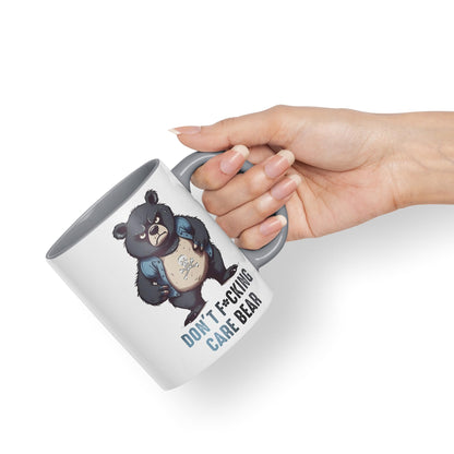 Vixar Don't F**g Care Bear Sarcastic Joke Ceramic Coloured Mug Cup for Tea Coffee Hot Brew 330ml 11Oz