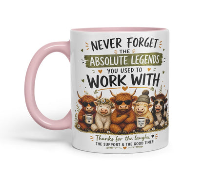 Vixar Never Forget the Absolute Legends You Used to Work with Highland Cow Mug – Highland Cow Coworker Leaving Gift, 11oz (Black)