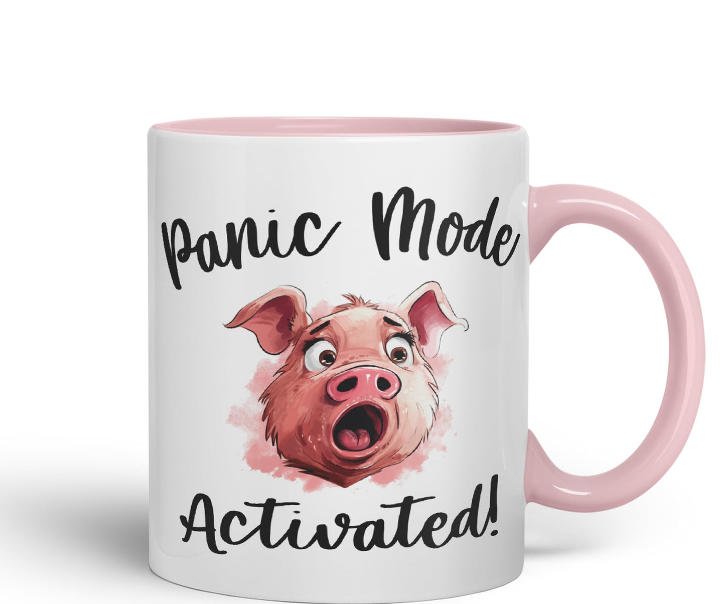 Panic Mode Activated! Pig Joke sarkasm Sarcastic Ceramic Coloured Mug Cup for Tea Coffee Hot Brew 330ml 11Oz Gift