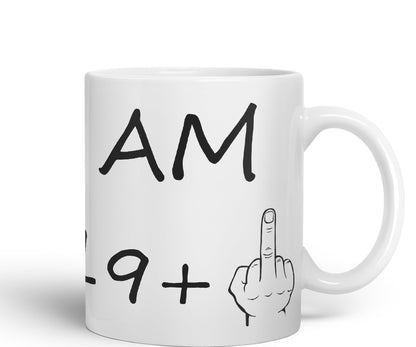 Vixar I am 19 + 1 Man Hand Ceramic 330 ml, 11oz Coloured Mug Cup Gift Coffee Tea Happy Birthday Turning 20 Years Old as a Joke Celebration 20th Birthday Gift idea