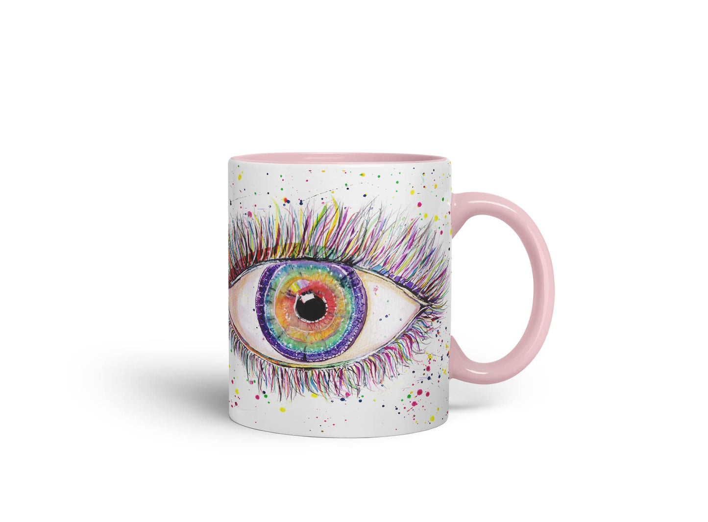 Vixar Eye Rainbow Watercolour Art Coloured Mug Cup Gift Birthday Work Office Tea Coffee