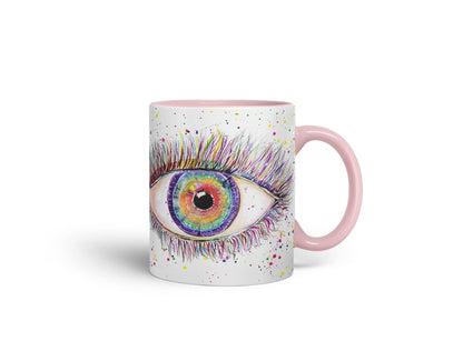 Vixar Eye Rainbow Watercolour Art Coloured Mug Cup Gift Birthday Work Office Tea Coffee