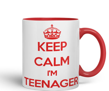 Keep Calm I'm Teenager Ceramic Coloured Mug Cup for Tea Coffee Hot Brew 330ml 11Oz Gift