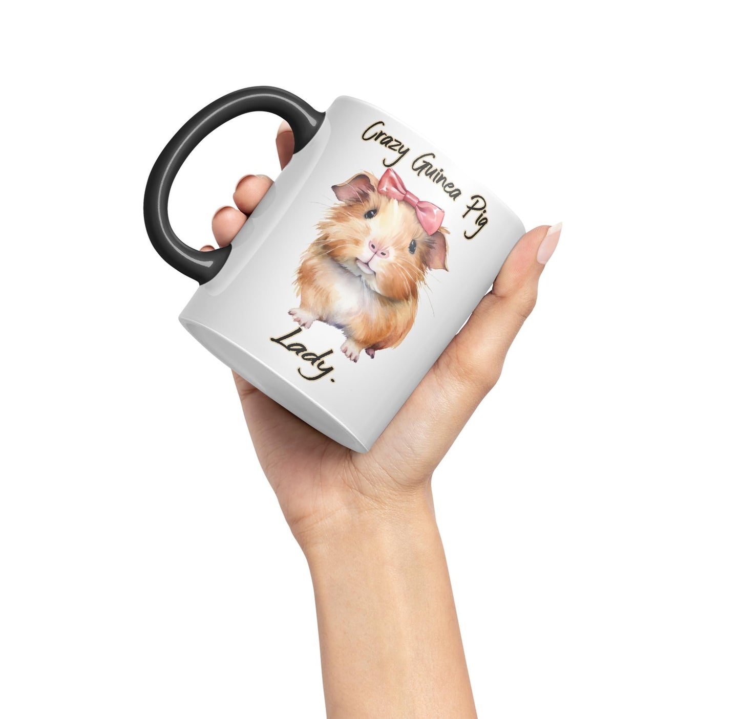 Crazy Guinea Pig Lady Joke sarkasm Sarcastic Ceramic Coloured Mug Cup for Tea Coffee Hot Brew 330ml 11Oz Gift