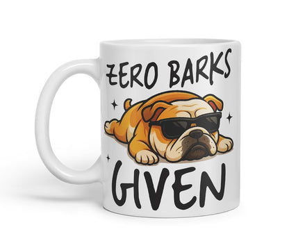 Vixar Zero Barks Given Bulldog Dog Mug – Coloured Ceramic Mug Cup Gift, 11oz (Black)