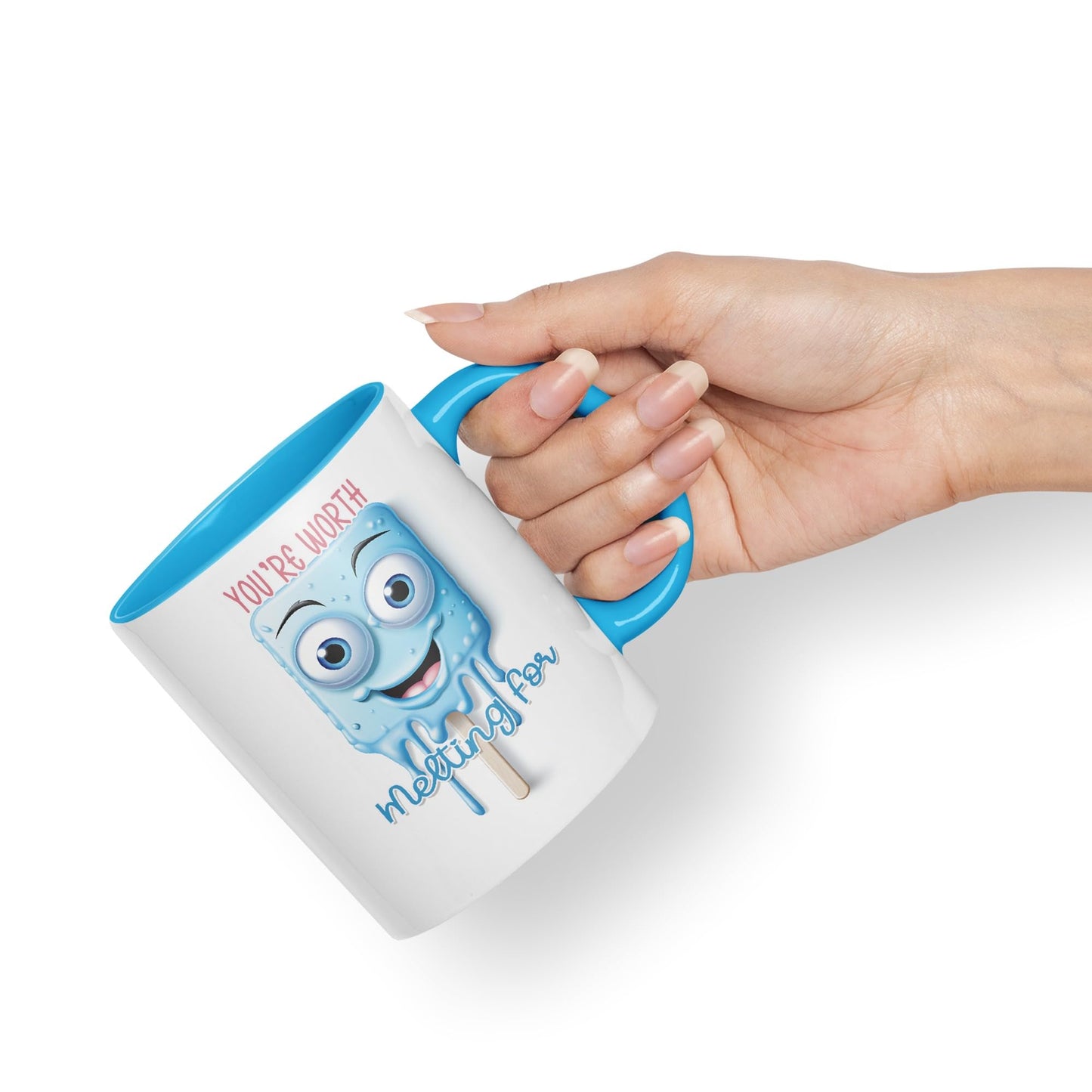 You're Worth Melting for, Joke sarkasm Sarcastic Ceramic Coloured Mug Cup for Tea Coffee Hot Brew 330ml 11Oz Gift