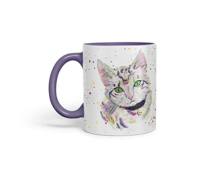 Vixar Cat Kitten Feline Pet Animals Watercolour Art Coloured Mug Cup Gift Birthday Work Office Tea Coffee