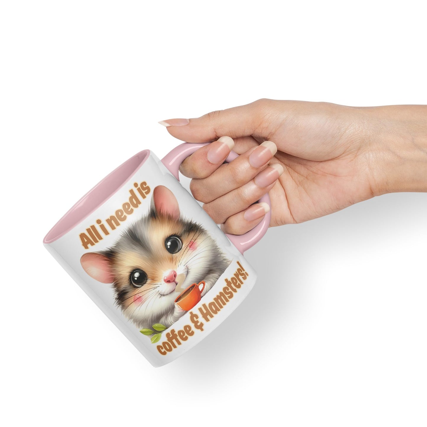 All I Needs is Coffee & Hamster Joke sarkasm Sarcastic Ceramic Coloured Mug Cup for Tea Coffee Hot Brew 330ml 11Oz Gift