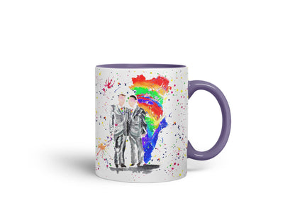 Vixar Wedding Mr and Mr Pride Gay Watercolour Art Coloured Mug Cup Gift Birthday Work Office Tea Coffee