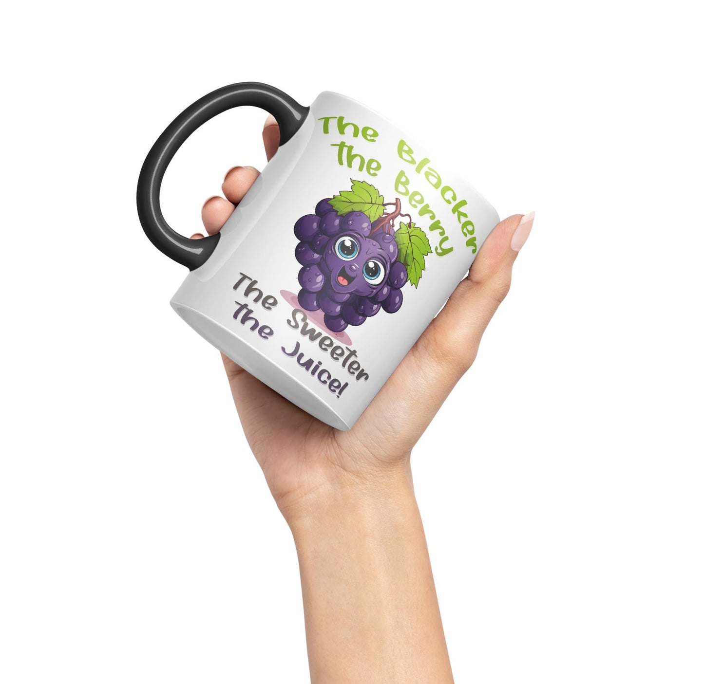 The Blacker The Berry The Sweeter The Juice Joke sarkasm Sarcastic Ceramic Coloured Mug Cup for Tea Coffee Hot Brew 330ml 11Oz Gift