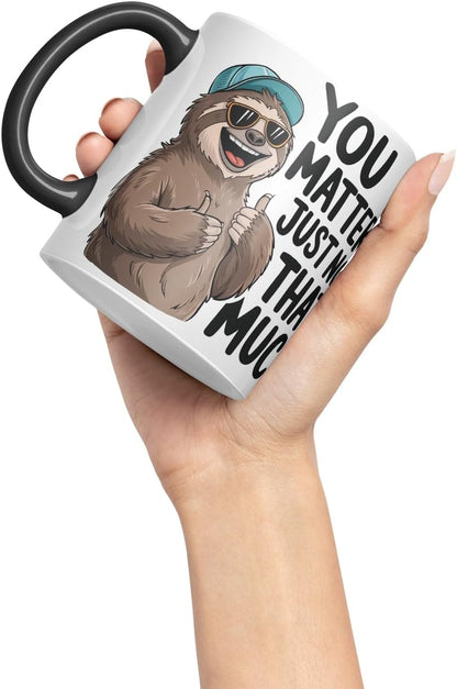 Vixar You Matter... Just Not That Much – Coloured Ceramic Mug Cup Gift, 11oz (Black)