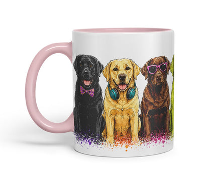 Vixar Labrador Retriever Dog Mug – Cute Labrador Coloured Ceramic Mug Cup Gift, 11oz (Black)