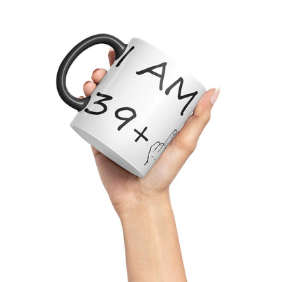 Vixar I am 39 + 1 Man Hand Ceramic 330 ml, 11oz Coloured Mug Cup Gift Coffee Tea Happy Birthday Turning 40 Years Old as a Joke Celebration 40th Birthday Gift idea