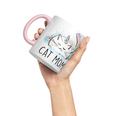 Vixar Cat Mum Unicorn Kitten Ceramic 330 ml Coloured Mug Cup Gift Tea Coffee Christmas Office Home