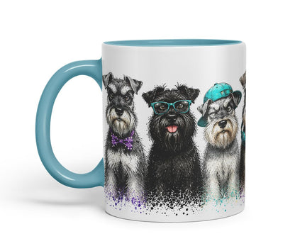 Vixar Schnauzer Dog Mug – Cute Schnauzer Coloured Ceramic Mug Cup Gift, 11oz (Black)