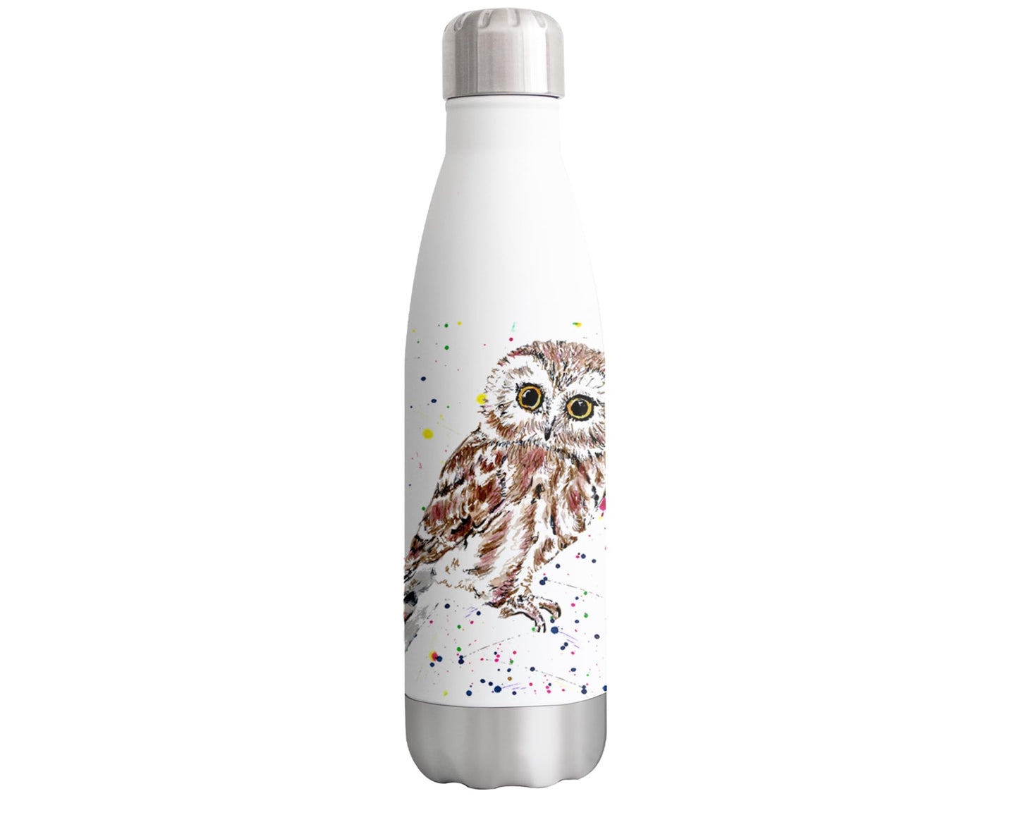 Vixar Owls owl Animals Watercolour Bottle double Wall insulated Stainless steel sport Drinks 500ml v2