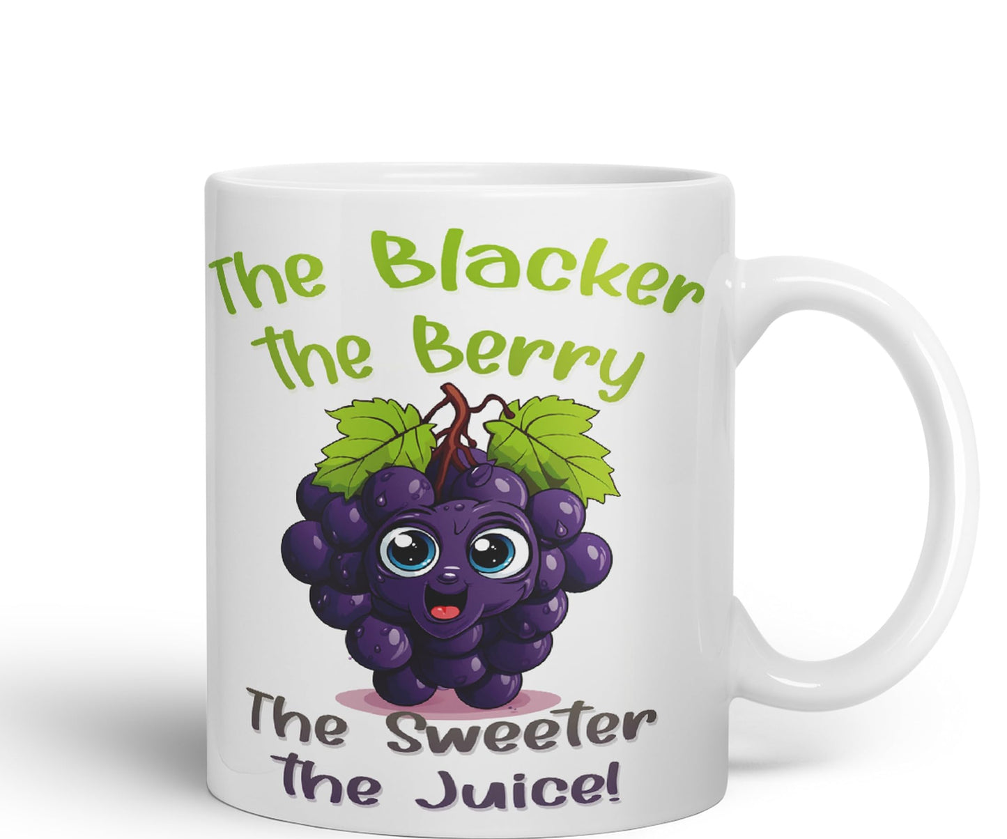 The Blacker The Berry The Sweeter The Juice Joke sarkasm Sarcastic Ceramic Coloured Mug Cup for Tea Coffee Hot Brew 330ml 11Oz Gift