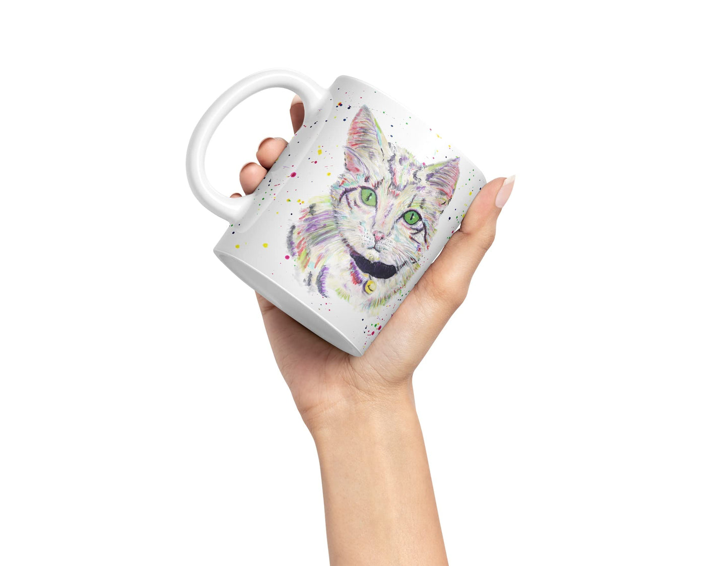 Vixar Cat Kitten Feline Pet Animals Watercolour Art Coloured Mug Cup Gift Birthday Work Office Tea Coffee