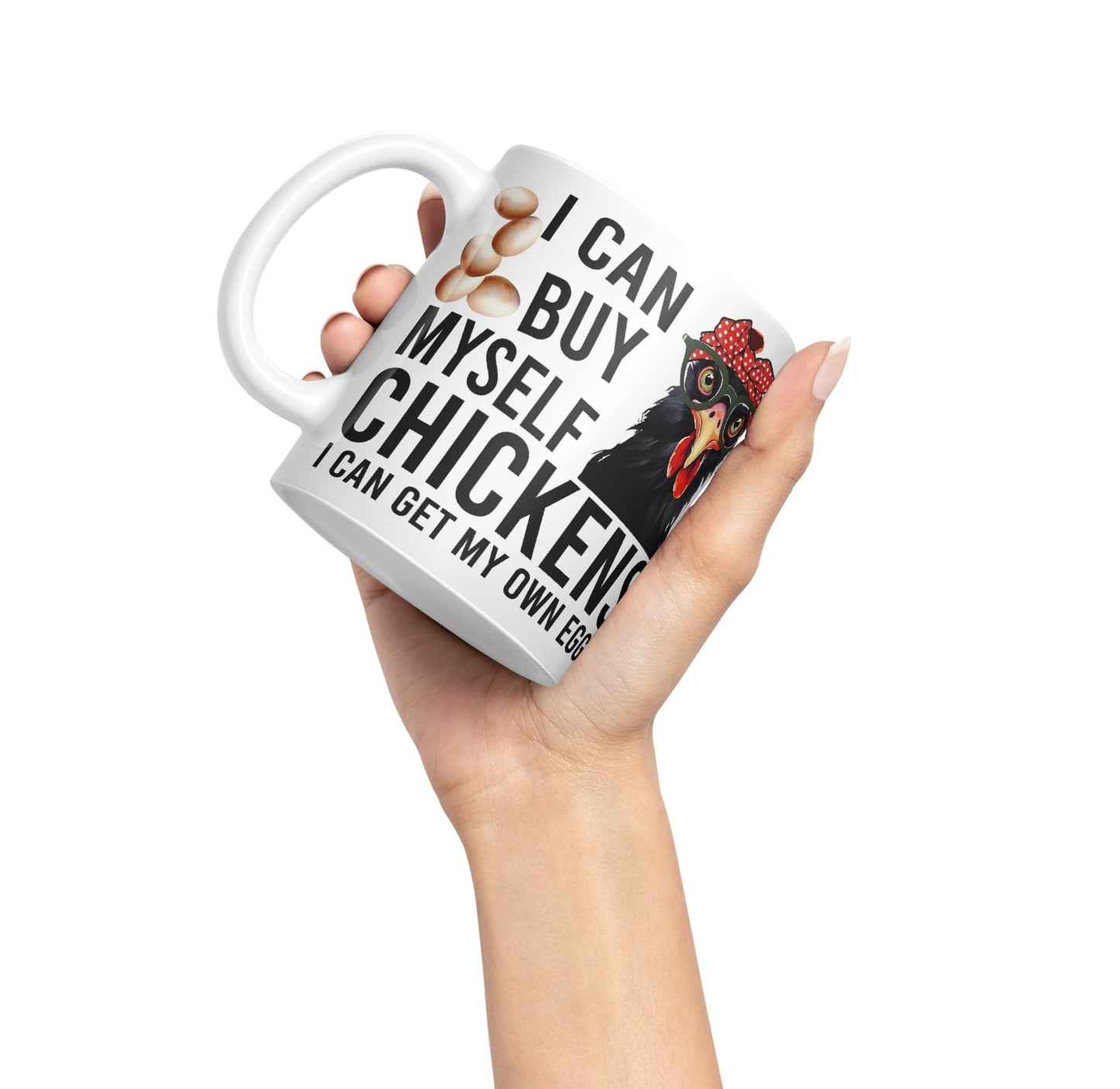 Vixar I can Buy Myself Chickens Sarcastic Joke Ceramic Coloured Mug Cup for Tea Coffee Hot Brew 330ml 11oz