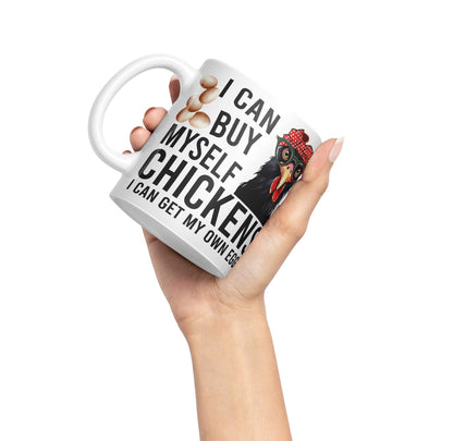 Vixar I can Buy Myself Chickens Sarcastic Joke Ceramic Coloured Mug Cup for Tea Coffee Hot Brew 330ml 11oz