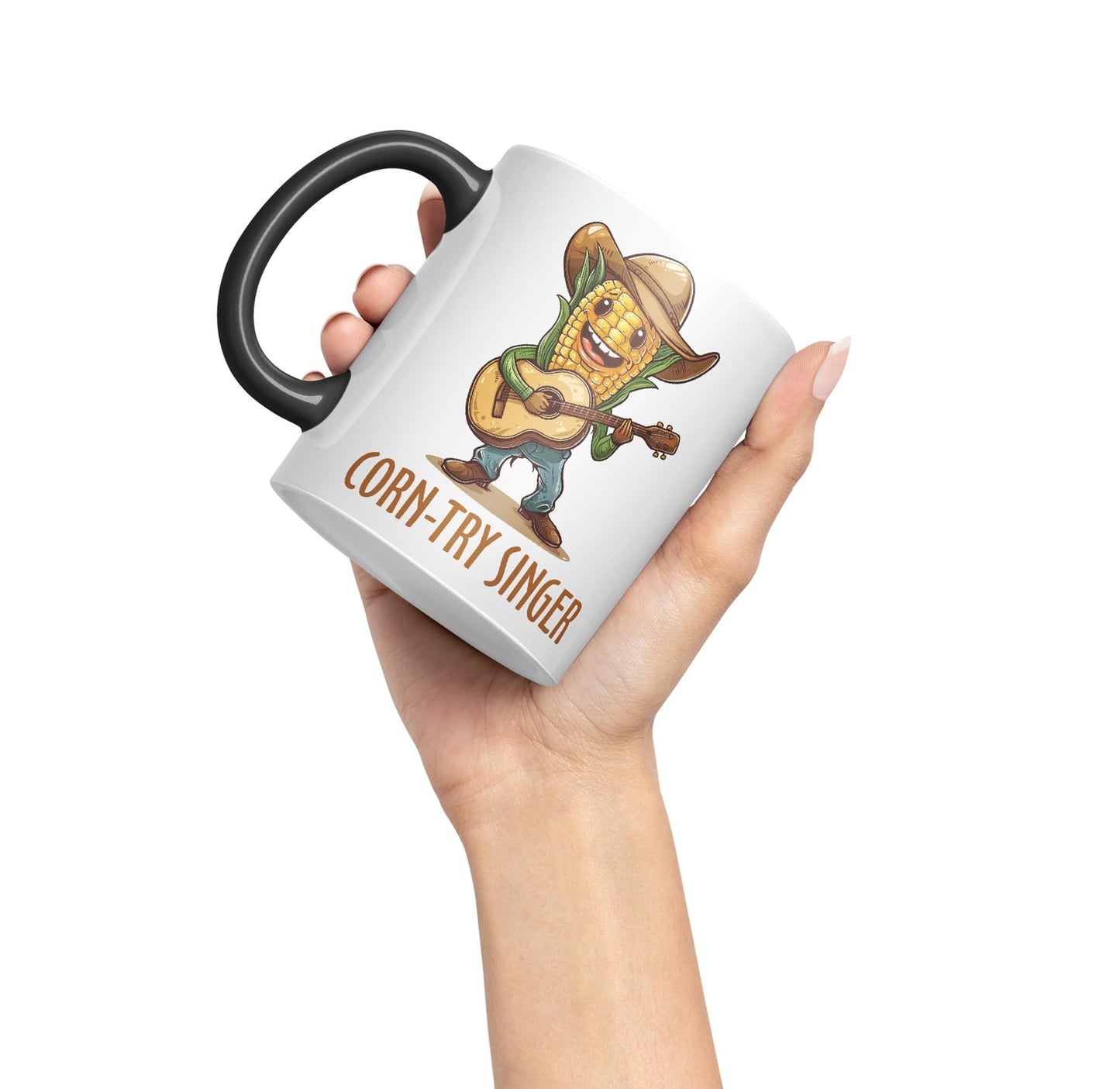 Corn-Try Singer Joke sarkasm Sarcastic Ceramic Coloured Mug Cup for Tea Coffee Hot Brew 330ml 11Oz Gift