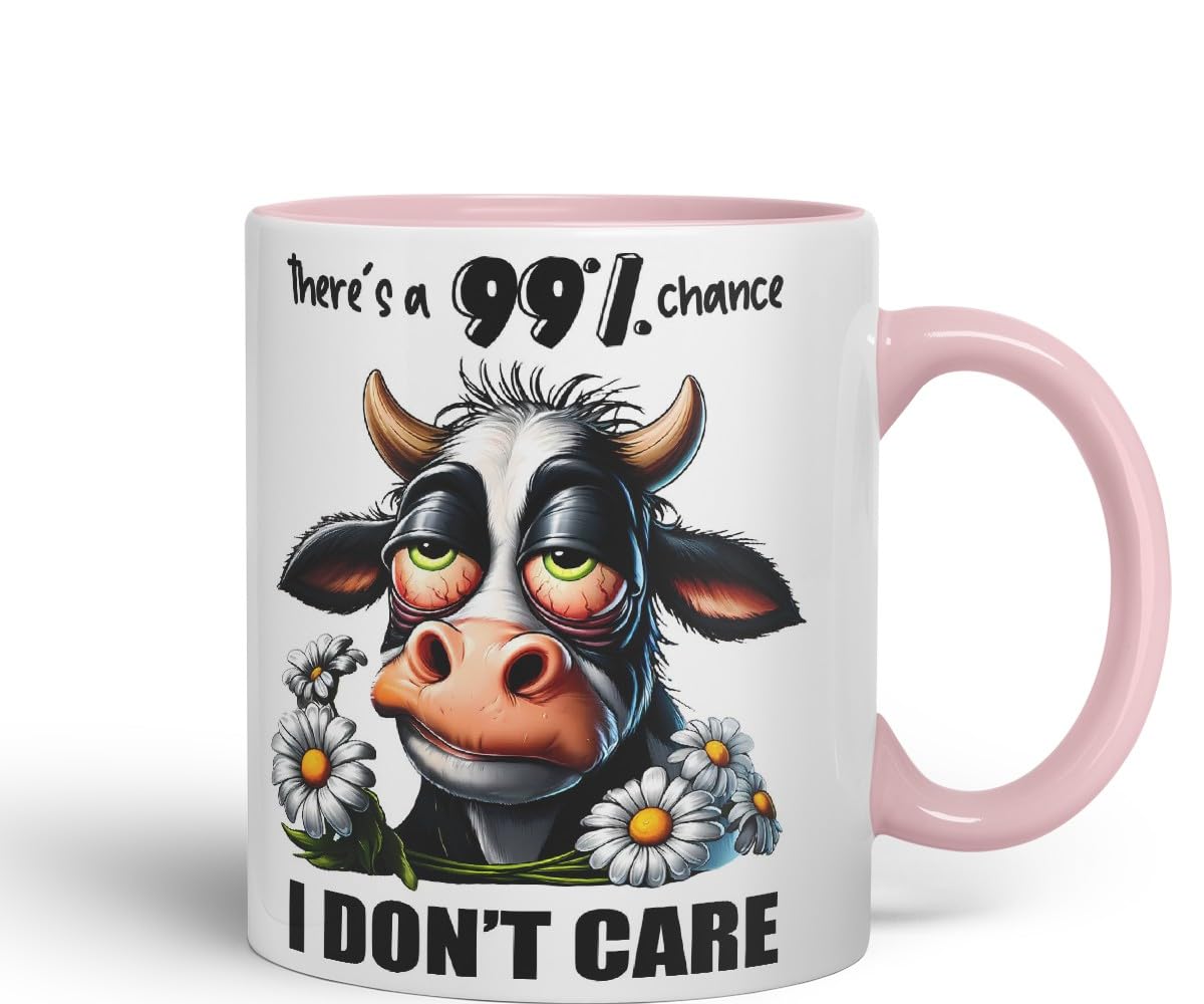 Vixar There’s a 99% Chance I Don’t Care Coloured Ceramic Mug Cup 11oz Funny Sarcastic Gift (Black)