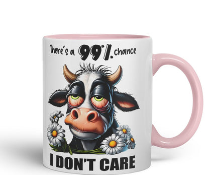 Vixar There’s a 99% Chance I Don’t Care Coloured Ceramic Mug Cup 11oz Funny Sarcastic Gift (Black)