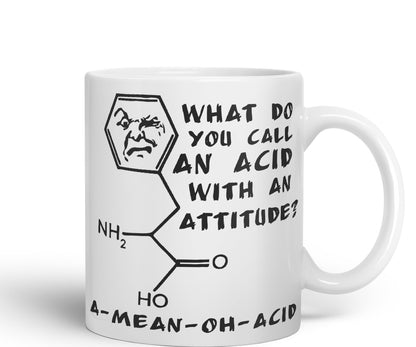 Vixar A Mean Oh Acid Pun Breaking Funny Science Ceramic Coloured Mug Cup - A Great Gift for Your Physics, Chemistry or Biology Teacher!