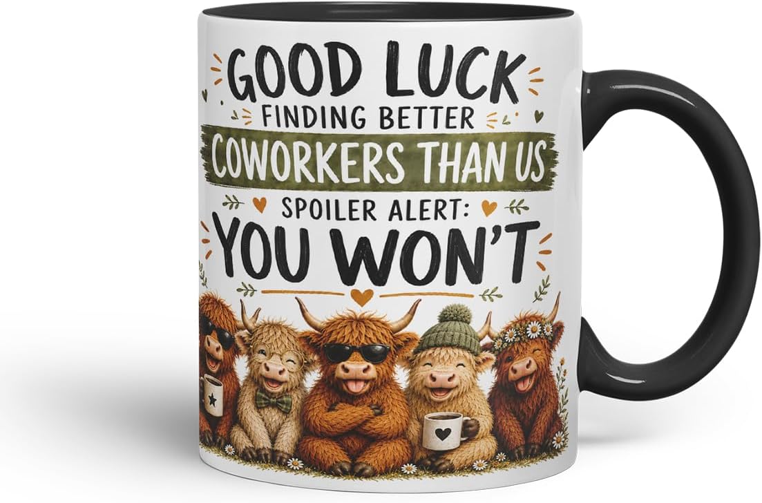 Vixar Good Luck Finding Better Coworkers Than Us Mug – Funny Coworker Leaving Colleague Goodbye Gift, 11oz (Black)