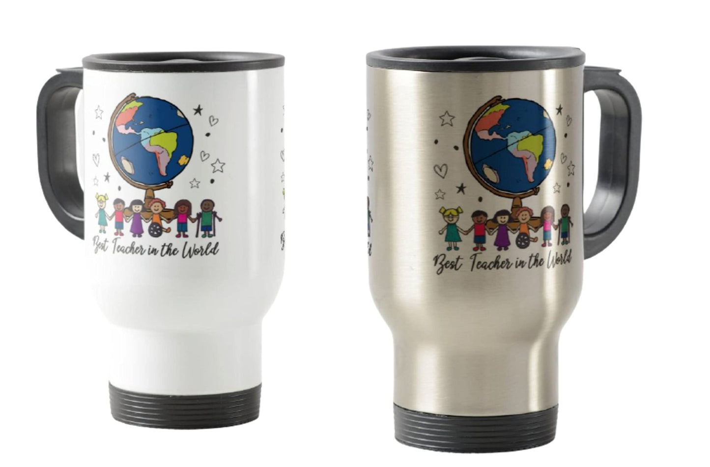 Vixar Teacher Travel Mug, Best Teacher in The World, Teacher Gift from Kids, School Gift, End of Year