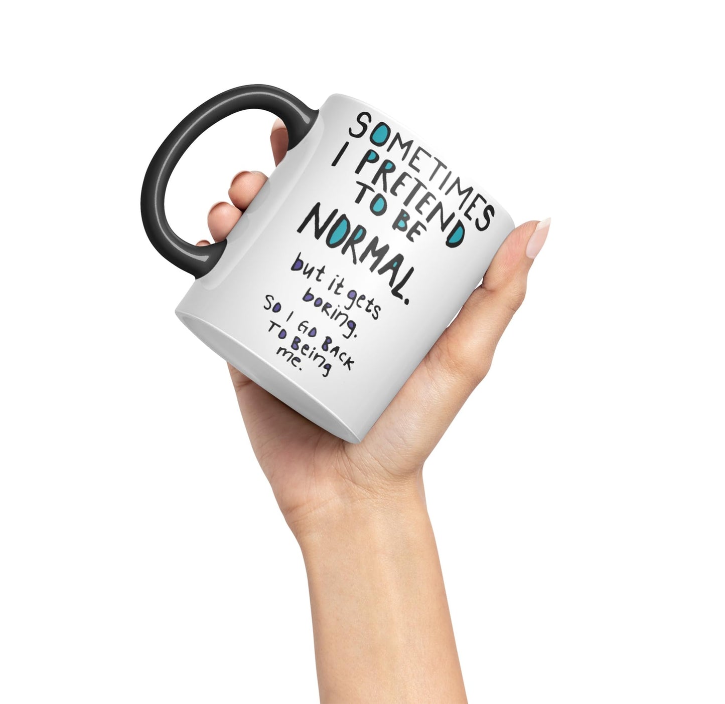 Vixar Sometimes I Pretend to be Normal Coloured Ceramic Mug Cup Gift 330ml 11oz Work Office Tea Coffee Gift