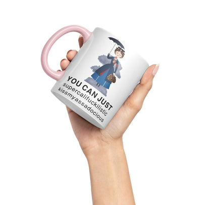 Vixar You Can Just Supercalifuckilistic Kissmyassadocious Mary Poppins Ceramic 330 ml Coloured Mug Cup Gift Tea Coffee Christmas Office Home Funny Joke