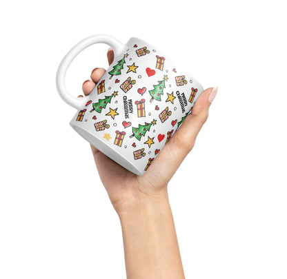 Vixar Christmas, Xmas Designs Tree Presents Coloured Ceramic Mug Cup Gift 330ml 11oz Work Office Tea Coffee Gift