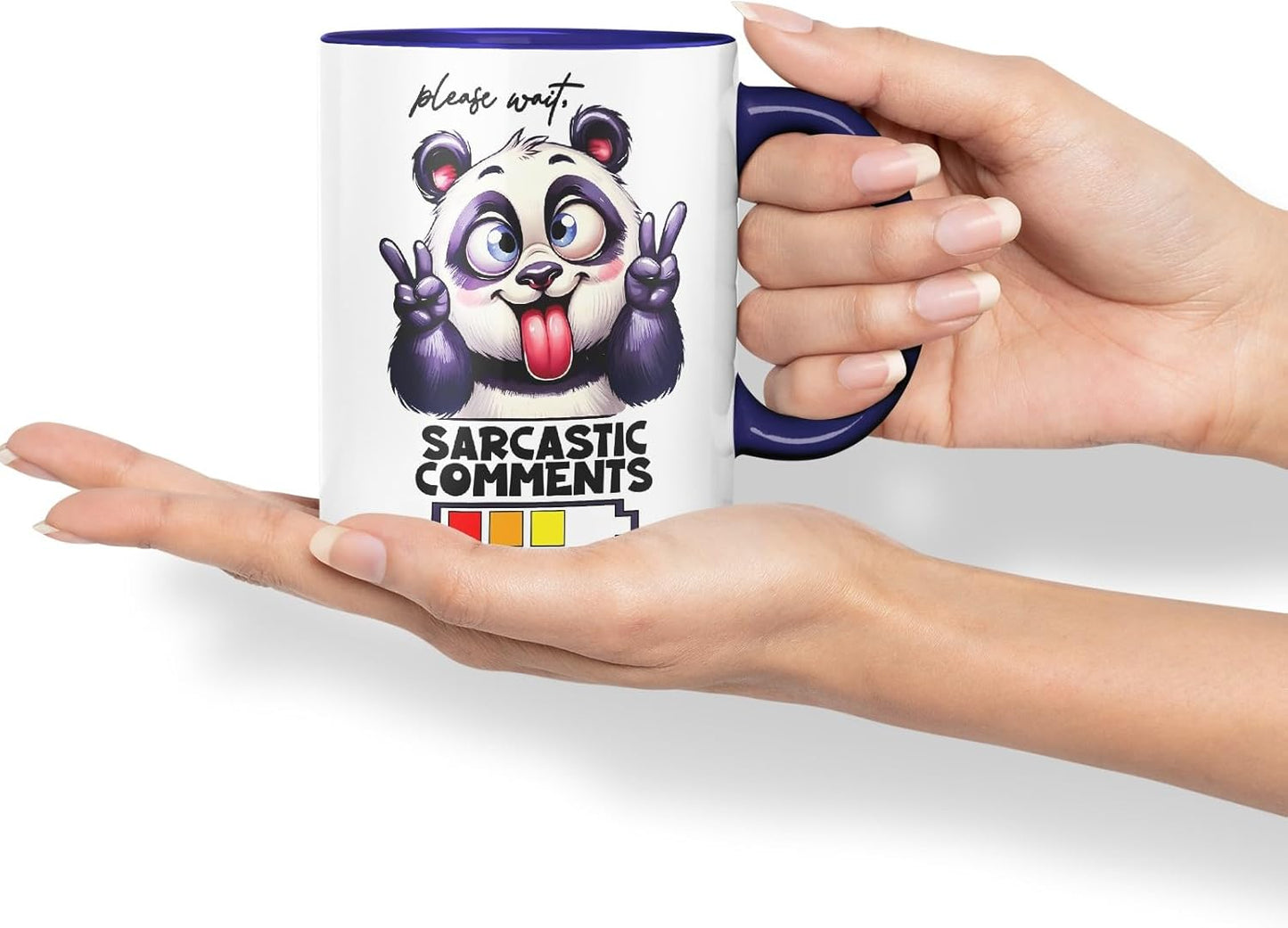 Vixar Please Wait… Sarcastic Comments Loading Coloured Ceramic Mug Cup 11oz Funny Sarcastic Gift (Navy)